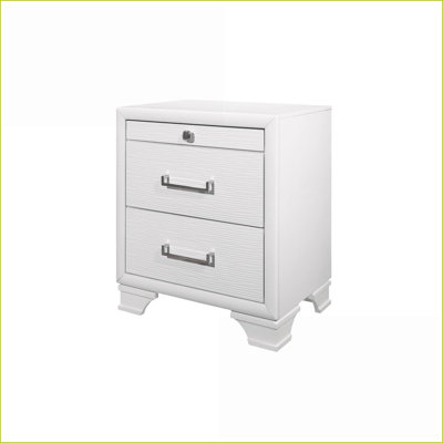 Civic White 2-Drawer Nightstand with Dovetail Joints