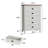 43.4" H 5- Drawer Dresser, Tall Chest Of Drawers, Closet Storage For Bedroom,White-311249298