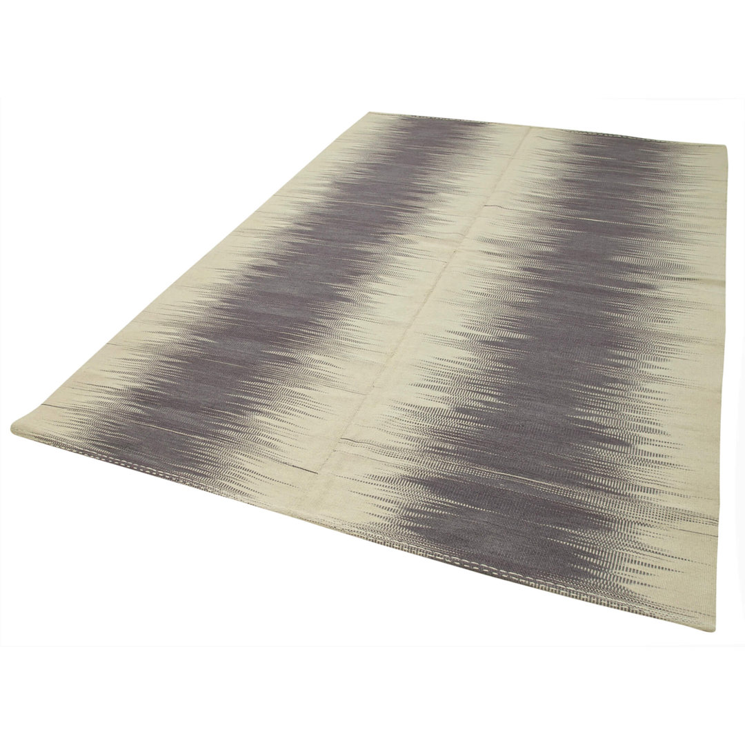 Degrade Kilim Beige Striped Wool Handmade Area Rug