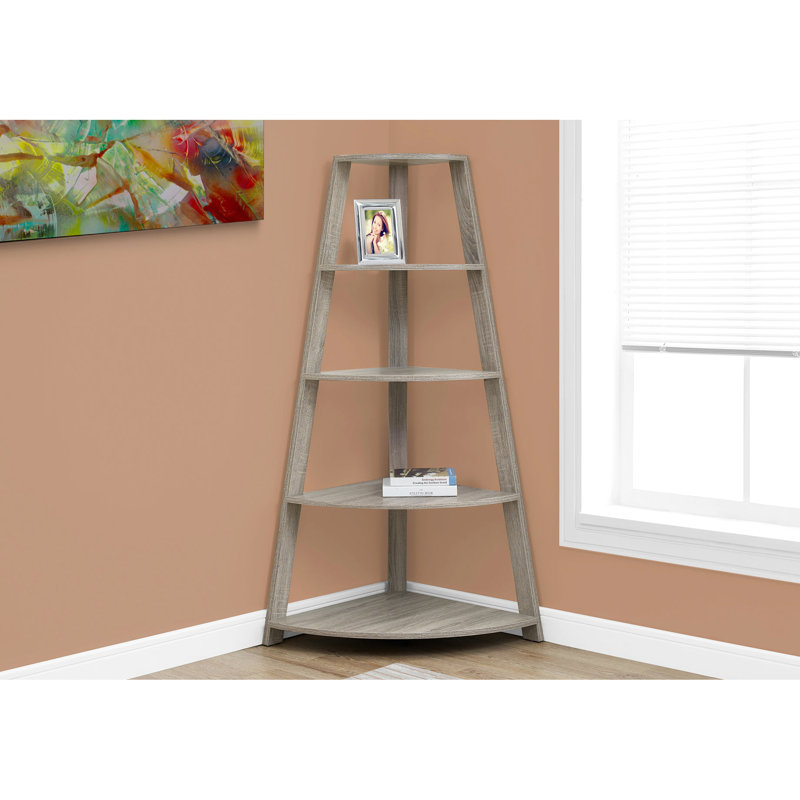 60"H 4 Tier Bookcase, With Brown Laminate, Contemporary For Bedroom 60"H, Hallway,