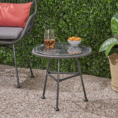 Table d'appoint en faux rotin Orlando
