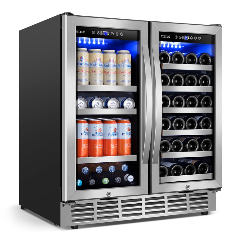 30" Stainless Steel Dual Zone Wine and Beverage Refrigerator
