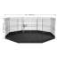 Parc pour chien de 24 po de hauteur, enclos d'exercice pliable en métal à 8 panneaux avec coussin inférieur et piquets de sol, pour petits animaux de compagnie de taille moyenne dans les aires de camping intérieures