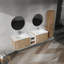 Meuble-lavabo mural sophistiqué avec rangement pratique et design moderne