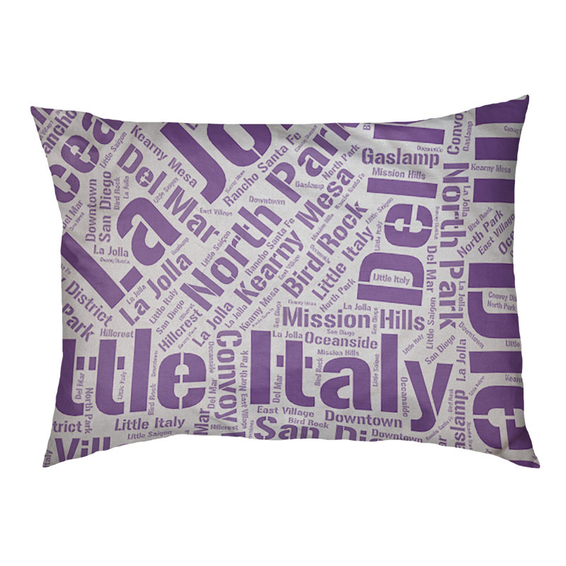 Coussin de chien « districts », Grand (l 40 po x P 30 po x H 14 po), Mauve, San Diego