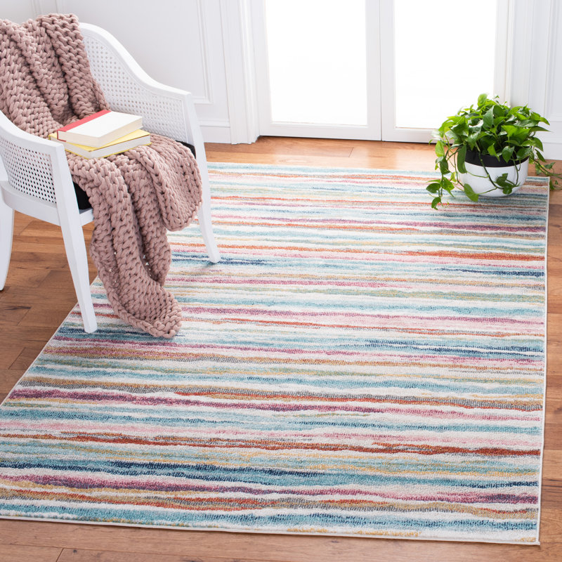 Jelliff Performance Striped Rug, Rectangle 5'3" x 7'7"
