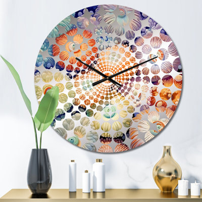 Magnifique horloge murale avec des anémones de mer rétro - Harmonie II