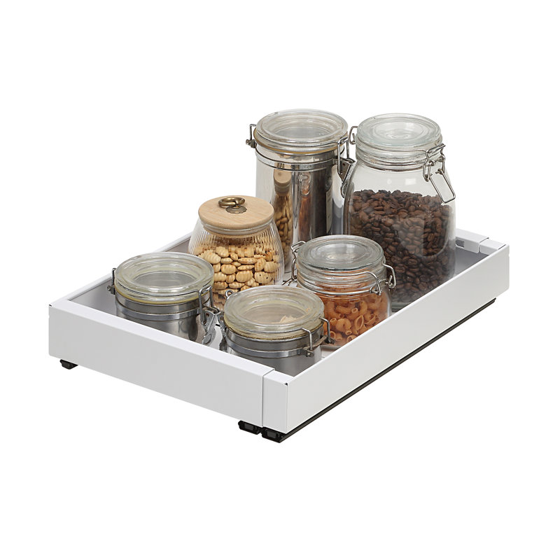 Pull-out Cabinet Organizer Expandable Drawer Shelf, White