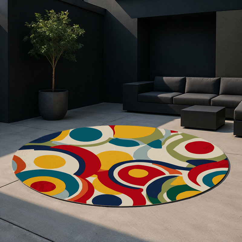 Dandy Flex Indoor And Outdoor Area Rug, Round 5'