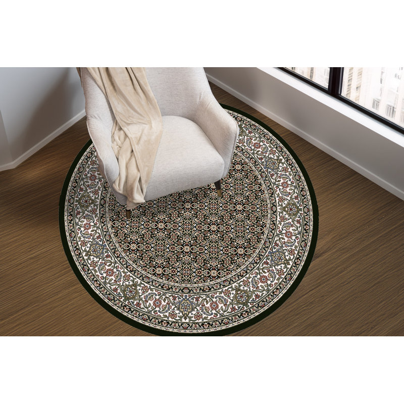 Tapis crème/gris Attell, Rond 5 pi 3 po