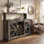 Bar à café rustique et armoire à vin avec rangement, tablettes ouvertes et fabrication en bois massif, buffet de cuisine ou de salle à manger autoportant