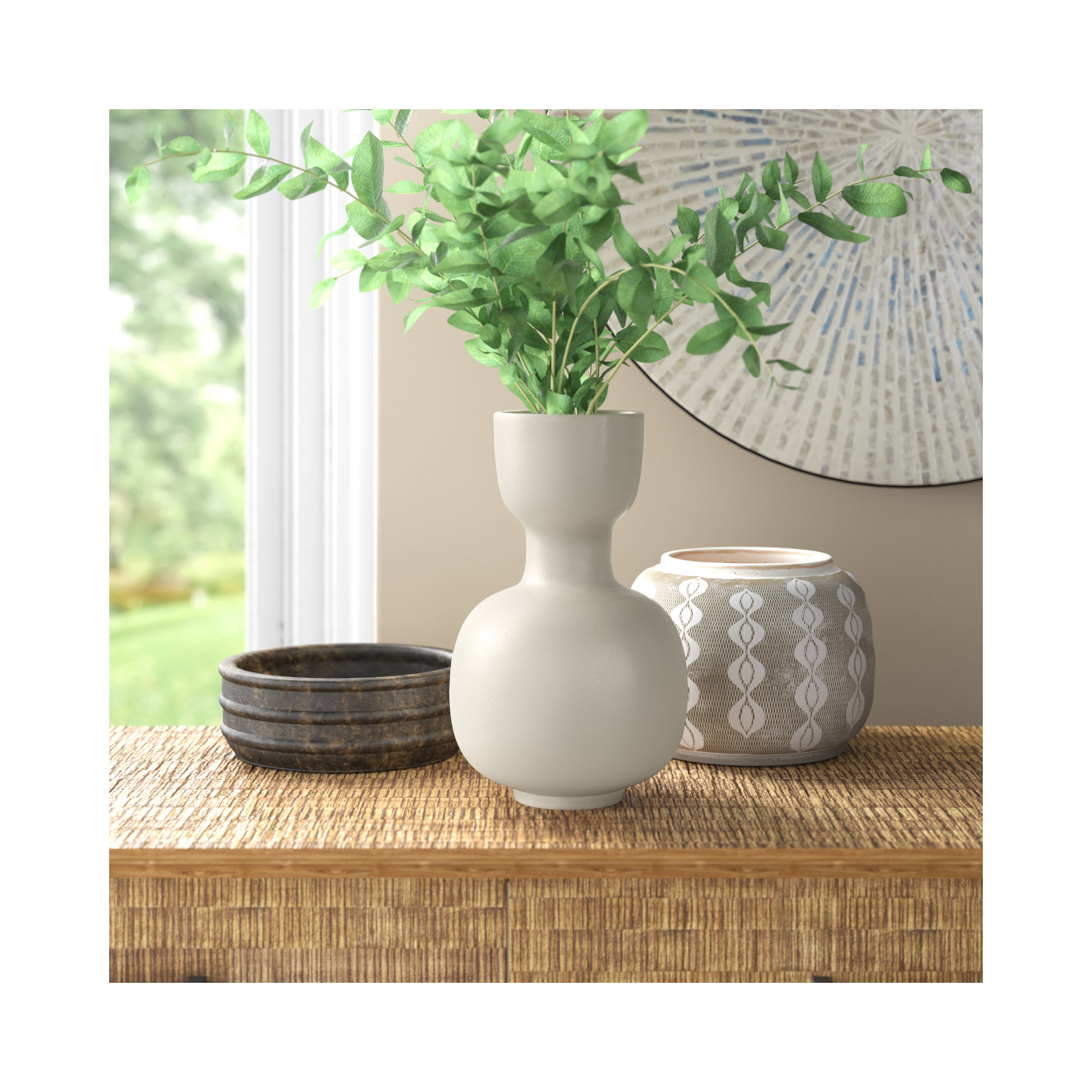 Calheta 11.5'' Handmade Ceramic Table Vase