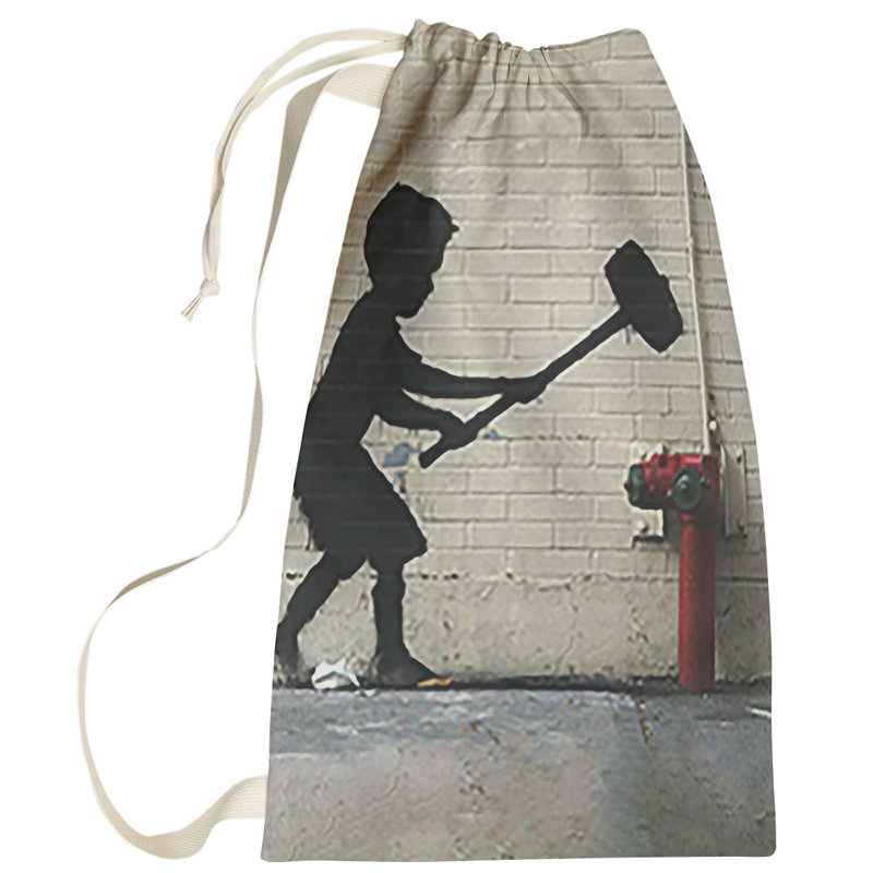 Fabric Laundry Bag with Handles, Large (36" H x 28" W x 1" D)