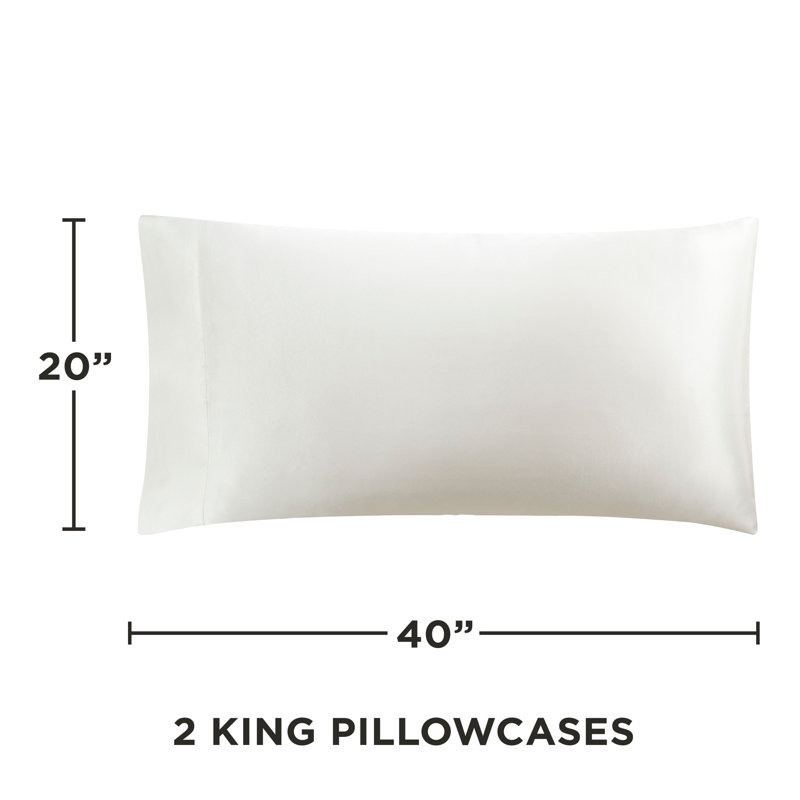 Juicy Couture Premium Silky Satin Sheet Sets, King Sheet Set with 2 Pillowcases, Cream