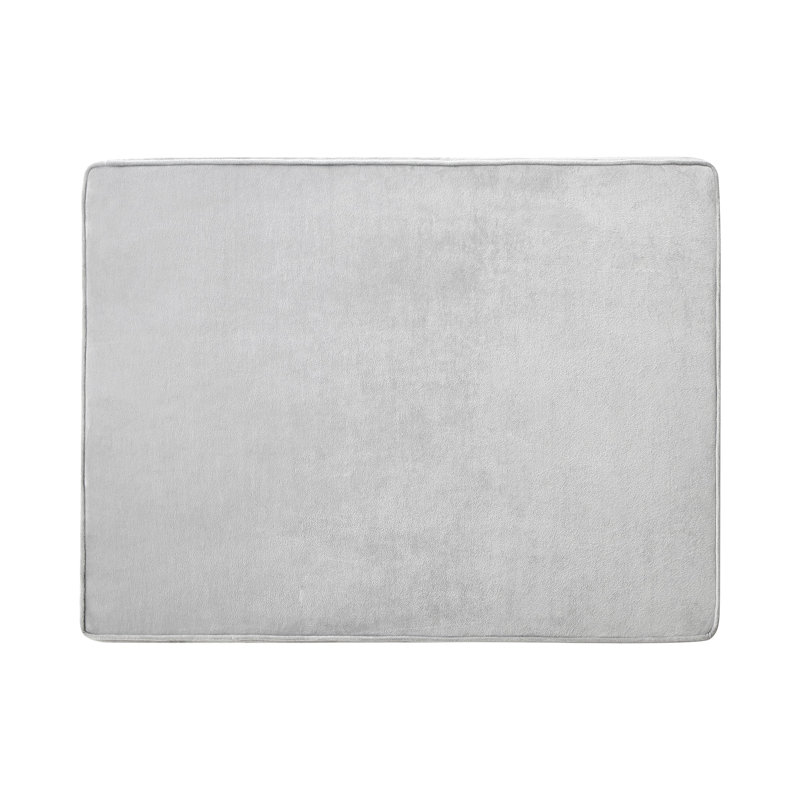Rainha - Memory Foam Cushioned Dorm Headboard, Gray Plush