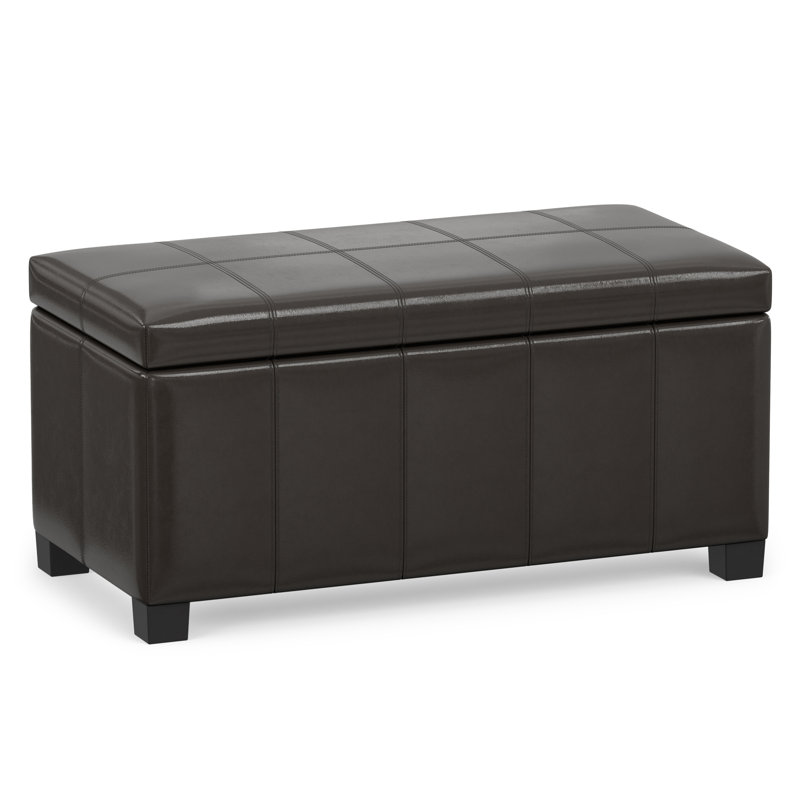Repose-pieds rectangulaire avec rangement relevable Dover, Brun Tanners