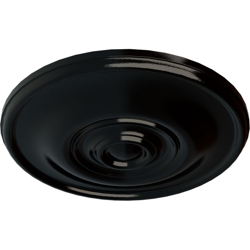 Médaillon de plafond Endurathane Jefferson, P 11 3/4 po x P 3/8 po (pour auvents jusqu'à 2 7/8 po), finition dorée de pharaons peinte à la main
