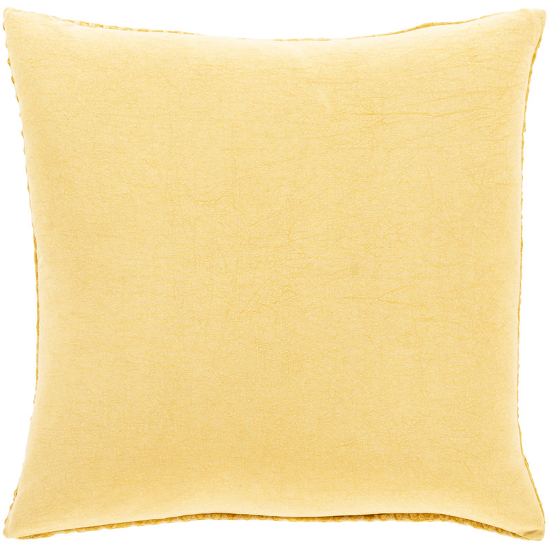 Kappa Geometric Cotton Throw Pillow, Saffron, 20" x 20", Polyester/Polyfil