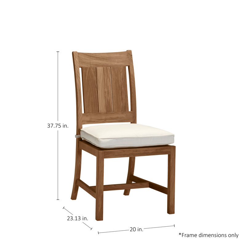 Croquet Patio Dining Chair with Cushion, Croquet Teak #4 Natural Teak