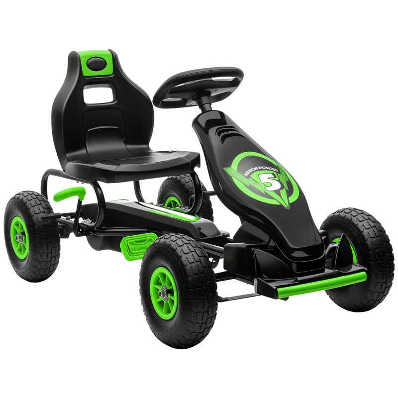 Nase Kids Pedal Go Kart, 61cm H x 58cm W x 121cm L, Green