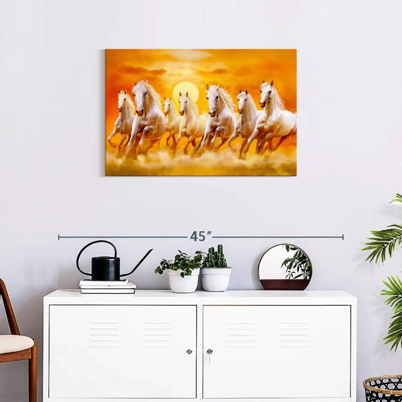 Seven Running Horses Canvas Print, 20" H x 30" W x 1.25" D