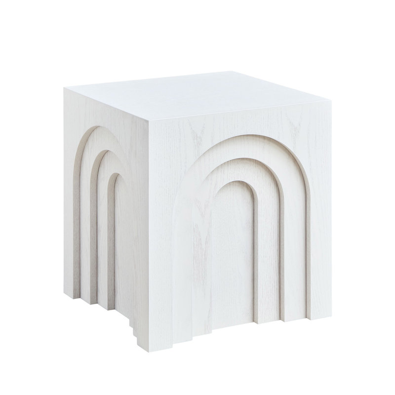 15.74'' Square Side Table Small Coffee Table Accent Table  Bedside Table For Living Room Bedroom,WHITE, White