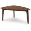Ensemble de tables basses 3 pièces Jeyn avec 2 tables de bout, plateau triangulaire, bois brun