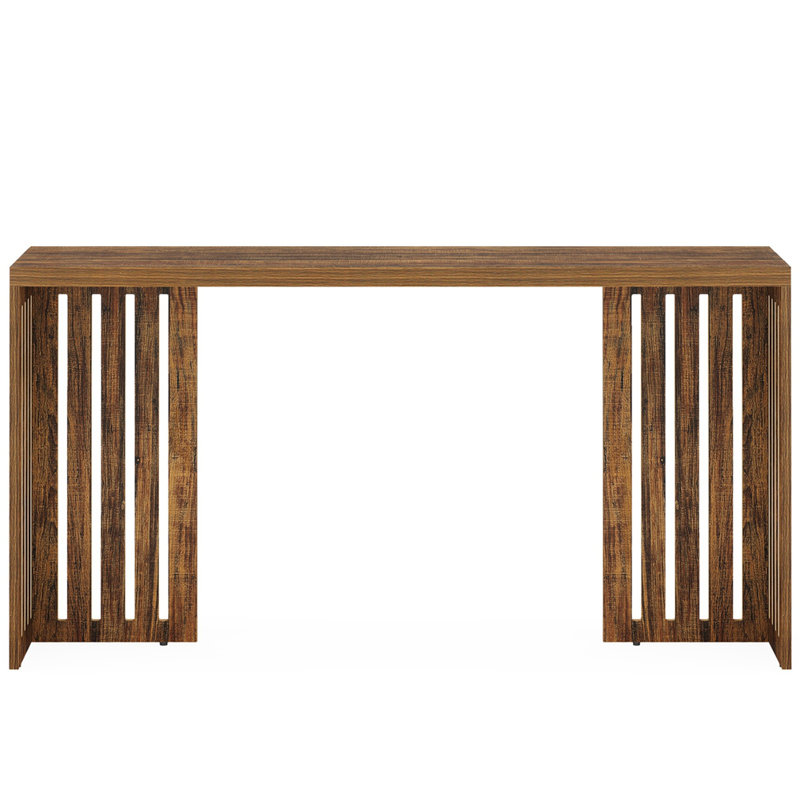62.99" Rustic Brown Narrow Counter Height Pub Table