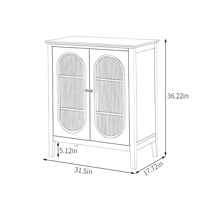 Armoire moderne simple en verre à double porte, Jaune