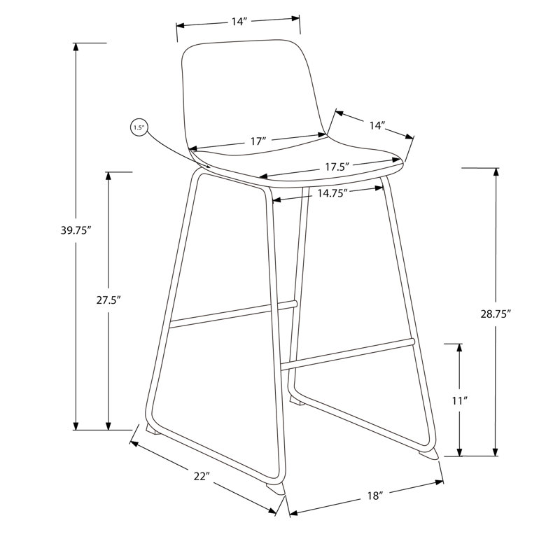 Chaise de bureau noire en métal avec siège en similicuir