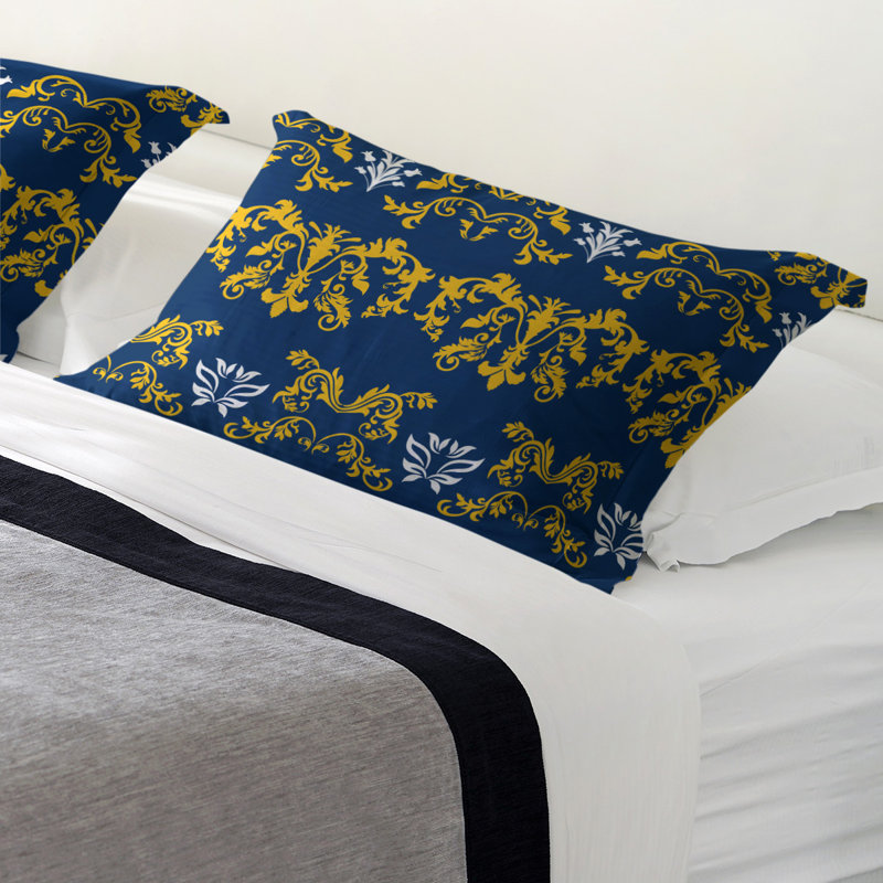 Taie décorative Los Angeles, Très grand, Bleu / Jaune / Blanc, polyester