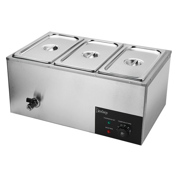 5 Pan Food Warmer Buffet Server Hot Plate Small+Large Tray Thermostatic 600W