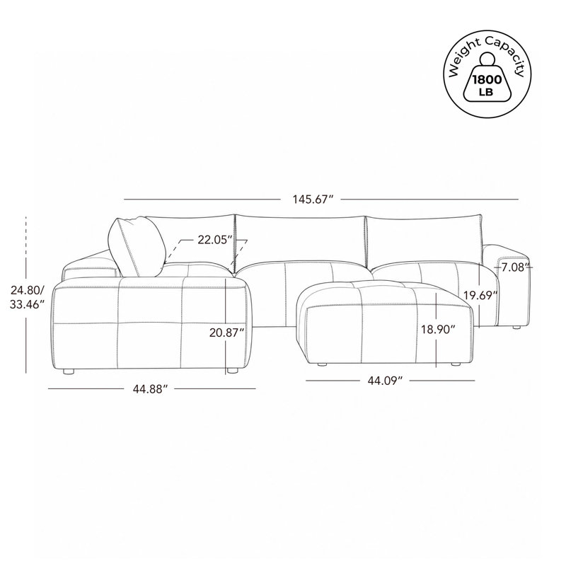 Camden 6-Piece L-Shaped Modular Upholstered Sectional Sofa