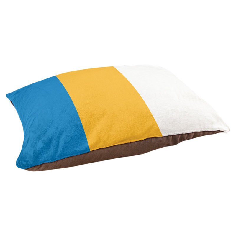 Oreiller Oklahoma, Moyen (l 28 po x P 18 po x H 9,5 po), Bleu basketball / jaune / blanc