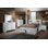 Ensemble de chambre à coucher moderne 6 pièces comprenant une base de lit, une commode, une commode, un miroir et 2 tables de chevet