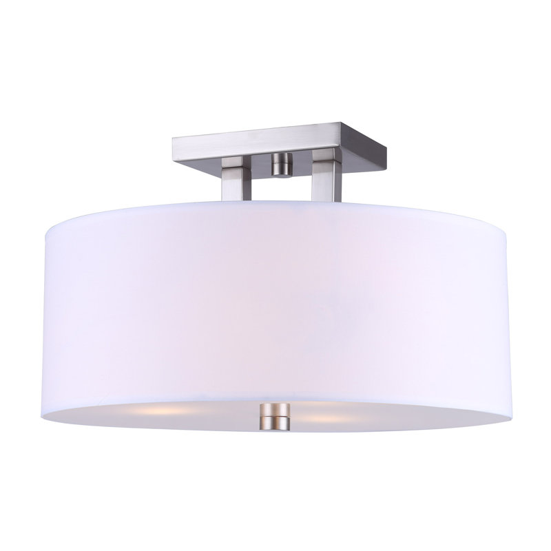 Resaca Polyester Semi Flush Mount, Brushed Nickel