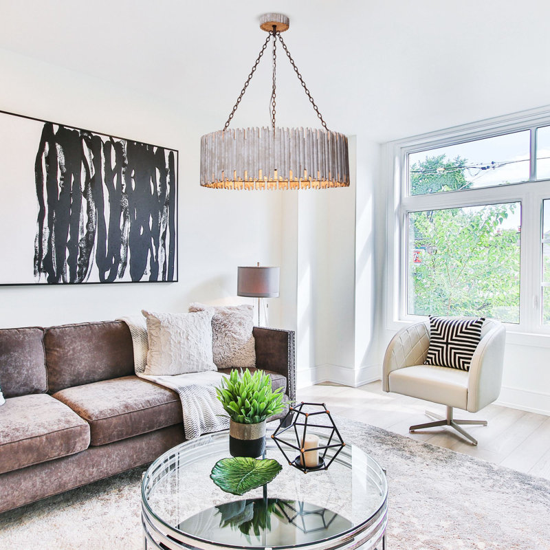 Rudy 3 - Light Unique / Statement Drum Chandelier