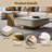 Hyrup Modern Square Storage Nesting Coffee Table with 2 Drawers Marble Countertop-938617625