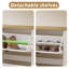 Range-chaussures avec 2 tiroirs, 4 tiroirs rabattables, range-chaussures autoportant avec tablette réglable, range-chaussures pour vestibule, vestibule, range-chaussures mince - blanc antique