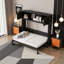 Lit escamotable double avec armoires de rangement - Lit escamotable en bois noir