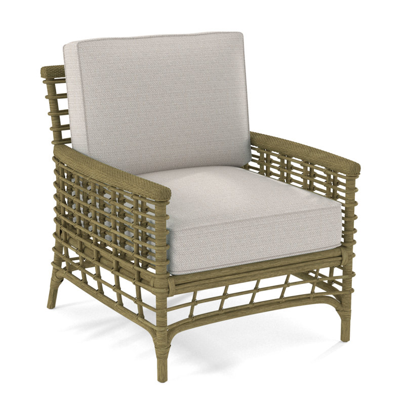 Bridgehampton 31'' Wide Armchair, Beige Performance Fabric; 0851-73, Brass
