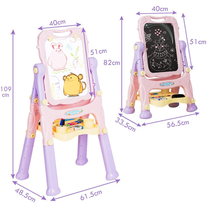 Sukhraj Zoomie Kids Adjustable Plastic Board Easel, Purple