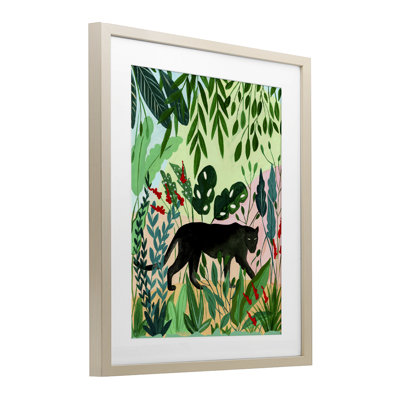 «Stoic Panther Tropical Forest», reproduction encadrée sous verre, conception de Nabeela Rumi