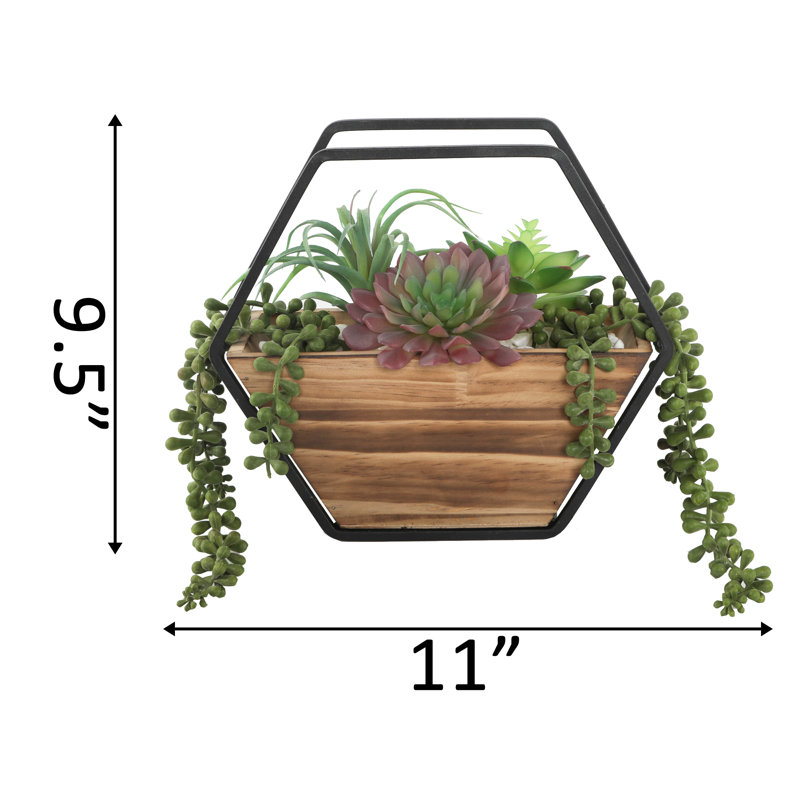 9.5'' Faux Succulent Plant in Basket