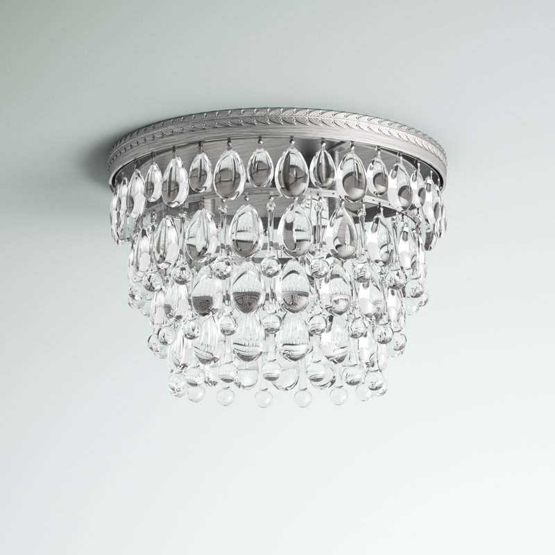 Plafonnier encastré 3 lumières 15 po Beno, Argent antique