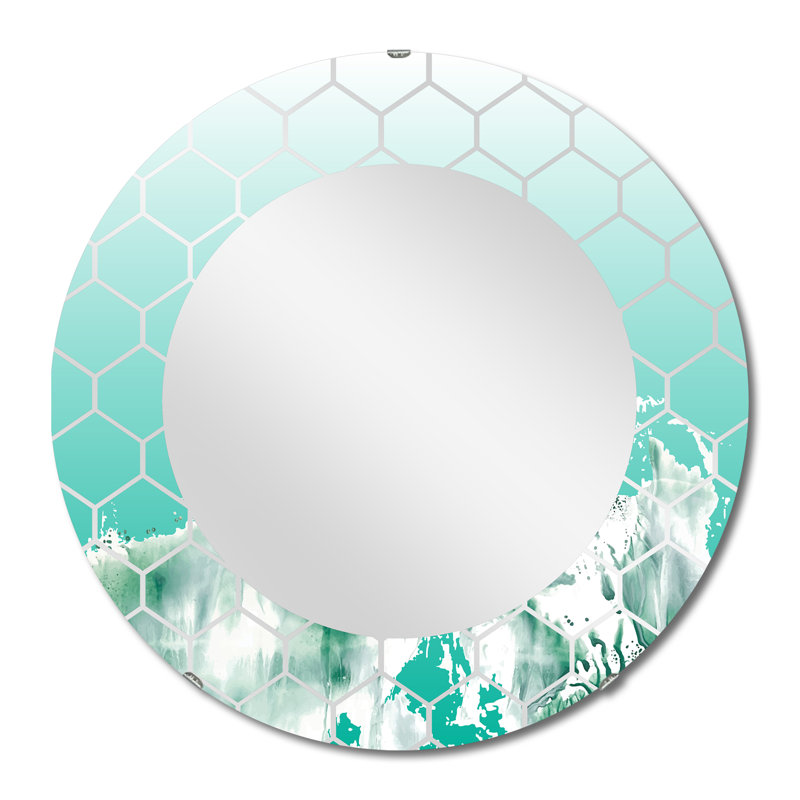 Auquamarine Landscape - Miroir mural traditionnel, 32 po x 32 po