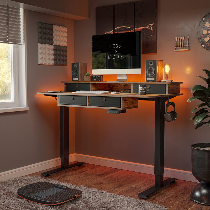 Emanuiel Height Adjustable Standing Gaming Desk, 46" H x 48" W x 24" D