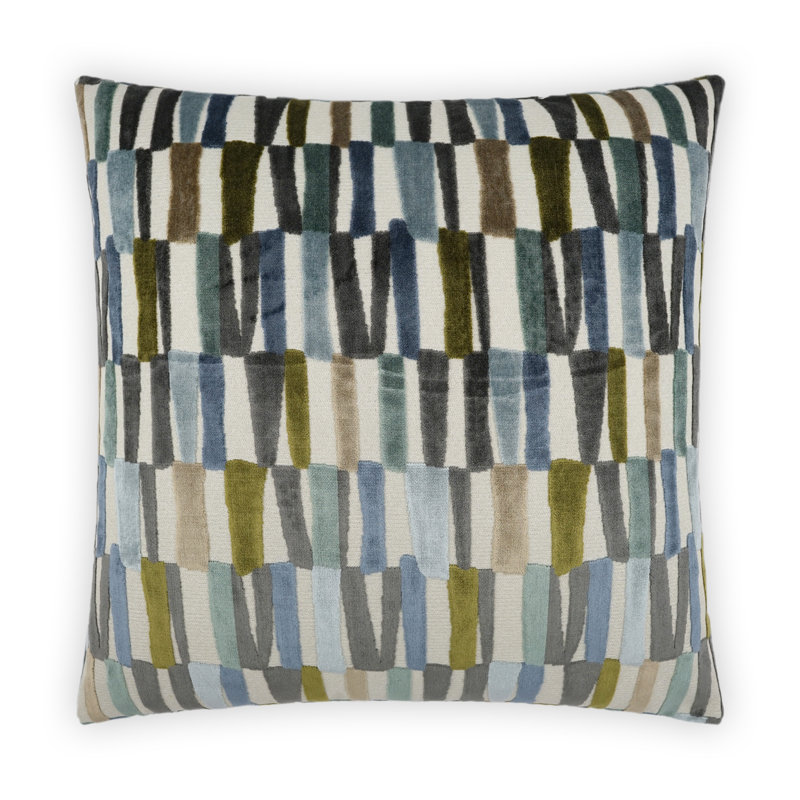 Strata Geometric Throw Pillow, Indigo Geometric, Square 24"