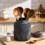 Porte-ustensiles de cuisine en céramique pour comptoir Farmhouse, pot à ustensiles de cuisine rustique rétro, design rétro peint à la main, porte-spatule robuste pour comptoir de cuisine