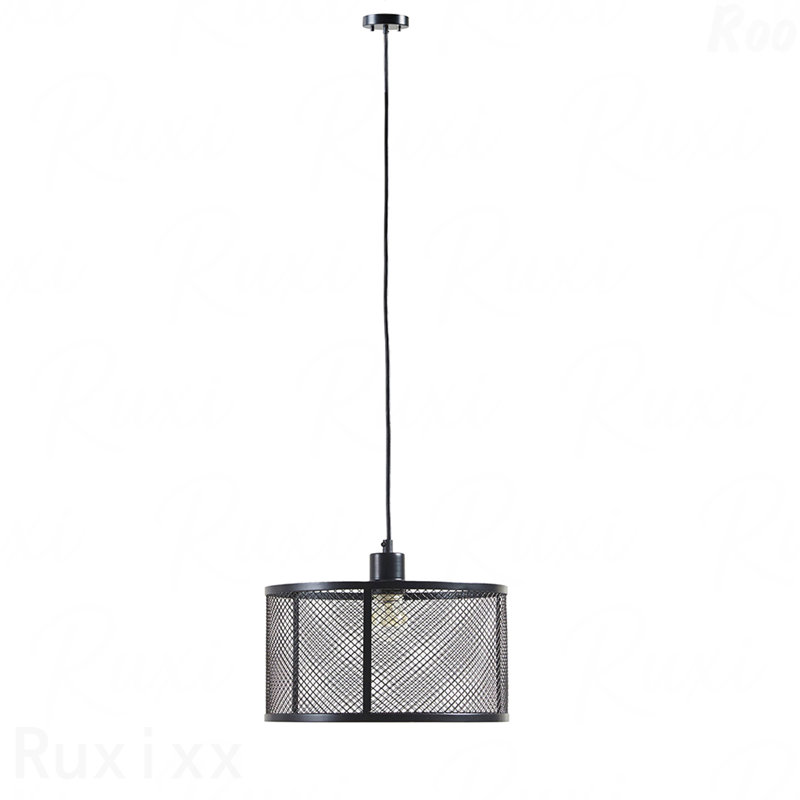 Luminaire suspendu en métal et en maille